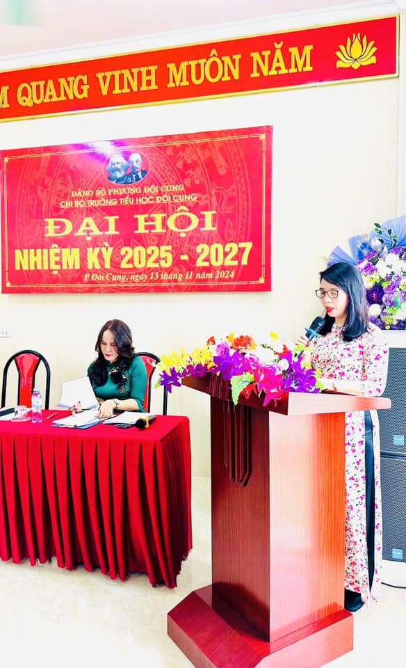 ĐẠI HỘI CHI BỘ TRƯỜNG TIỂU HỌC ĐỘI CUNG NHIỆM KỲ 2025-2027