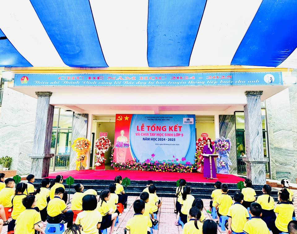 LÊ TỔNG KẾT VÀ CHIA TAY HỌC SINH LỚP 5 NĂM HỌC 2024 - 2025