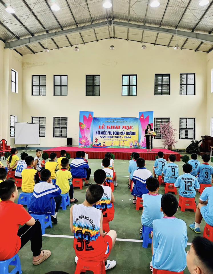 TRƯỜNG TIỂU HỌC ĐỘI CUNG TỔ CHỨC LỄ KHAI MẠC HỘI KHỎE PHÙ ĐỔNG CẤP TRƯỜNG NĂM HỌC 2025 – 2026
