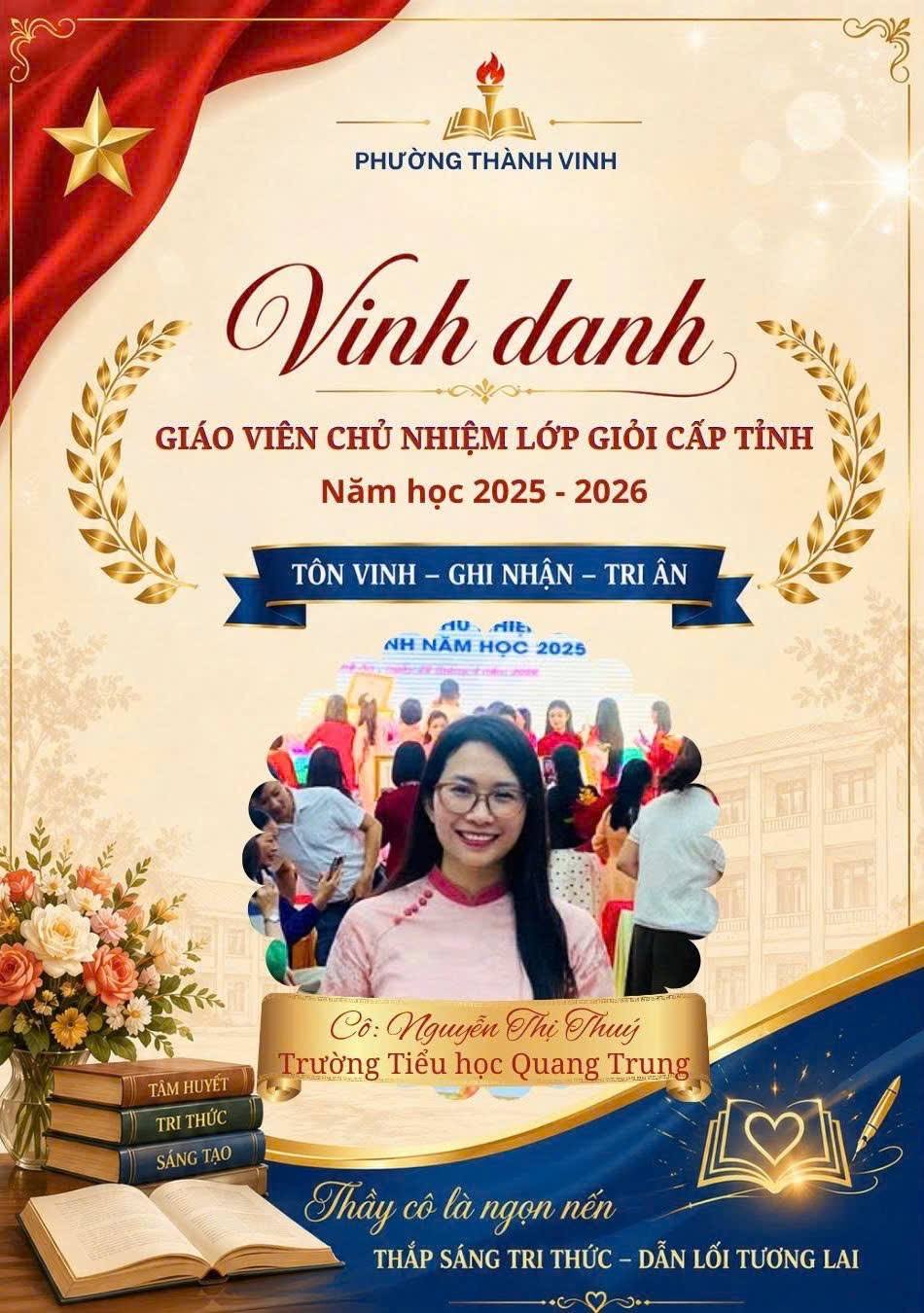 TỰ HÀO GIÁO VIÊN ĐỘI CUNG – GÓP PHẦN LÀM NÊN THÀNH TÍCH CỦA PHƯỜNG THÀNH VINH