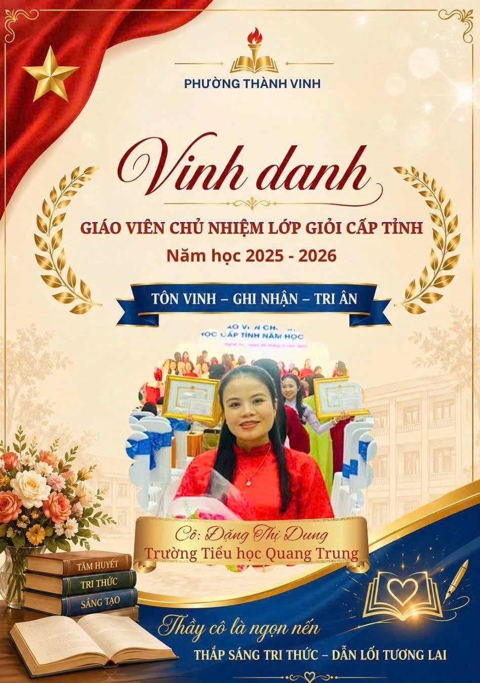 TỰ HÀO GIÁO VIÊN ĐỘI CUNG – GÓP PHẦN LÀM NÊN THÀNH TÍCH CỦA PHƯỜNG THÀNH VINH