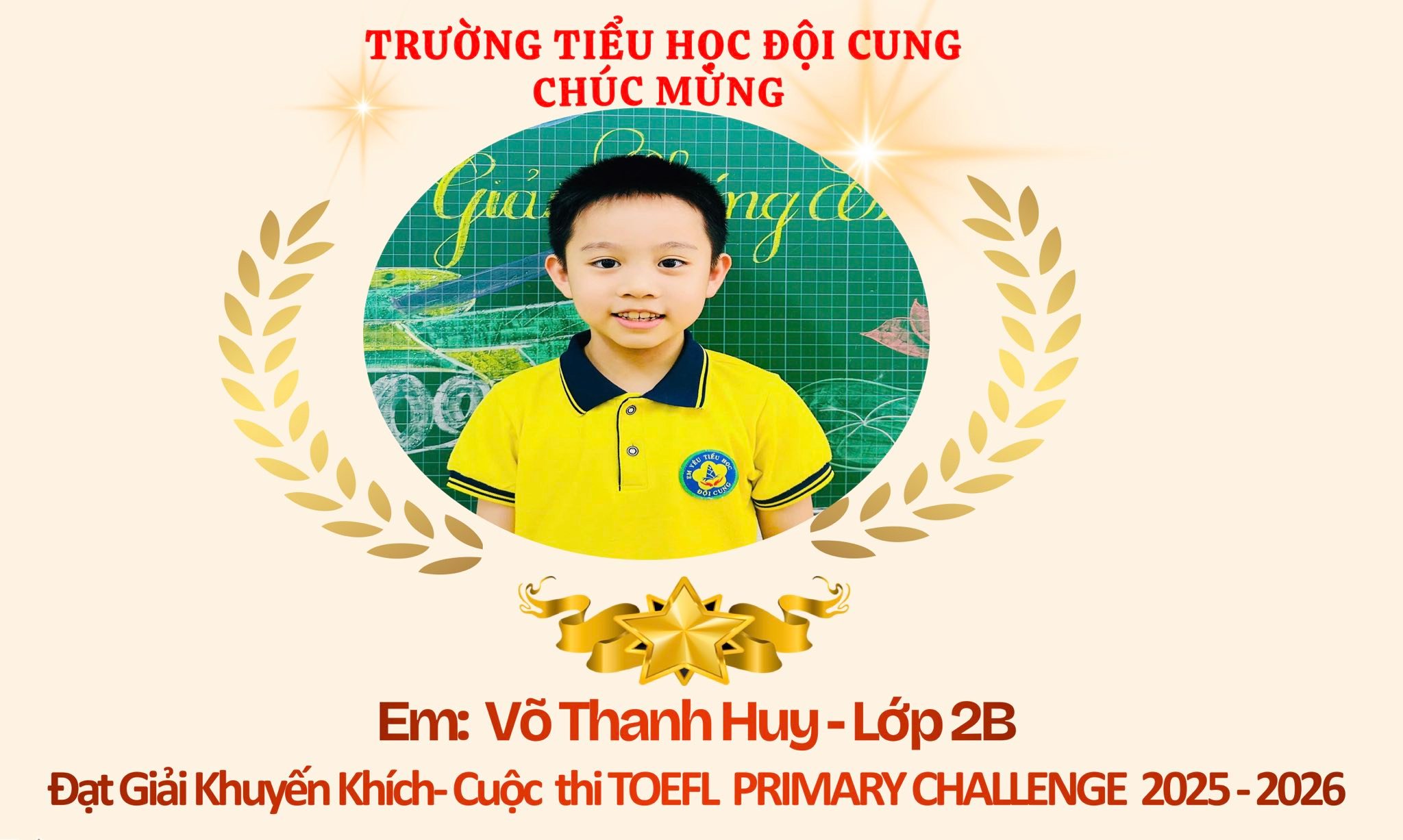 VIẾT TIẾP NIỀM VUI – TỎA SÁNG CÙNG TOEFL PRIMARY CHALLENGE