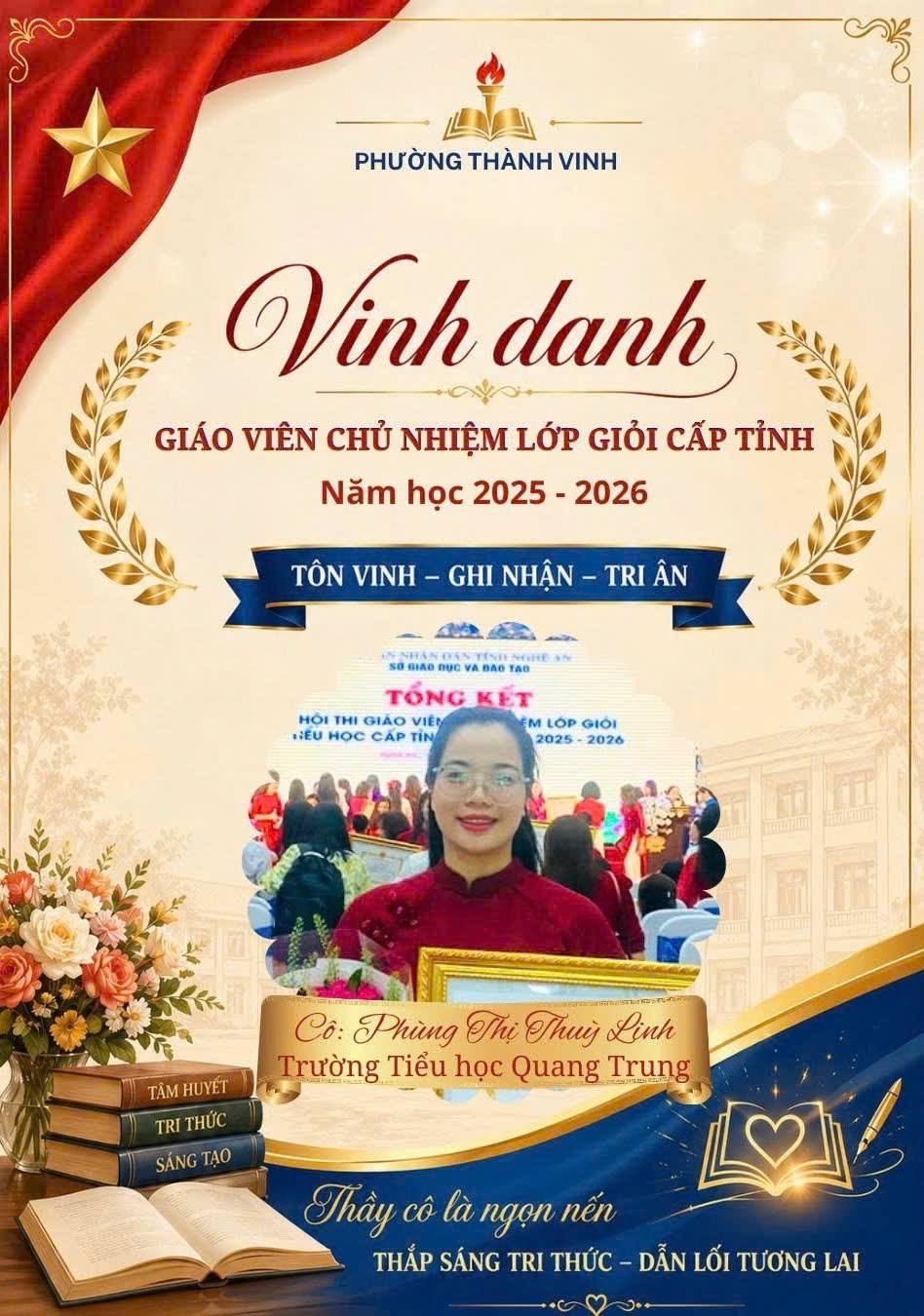 TỰ HÀO GIÁO VIÊN ĐỘI CUNG – GÓP PHẦN LÀM NÊN THÀNH TÍCH CỦA PHƯỜNG THÀNH VINH