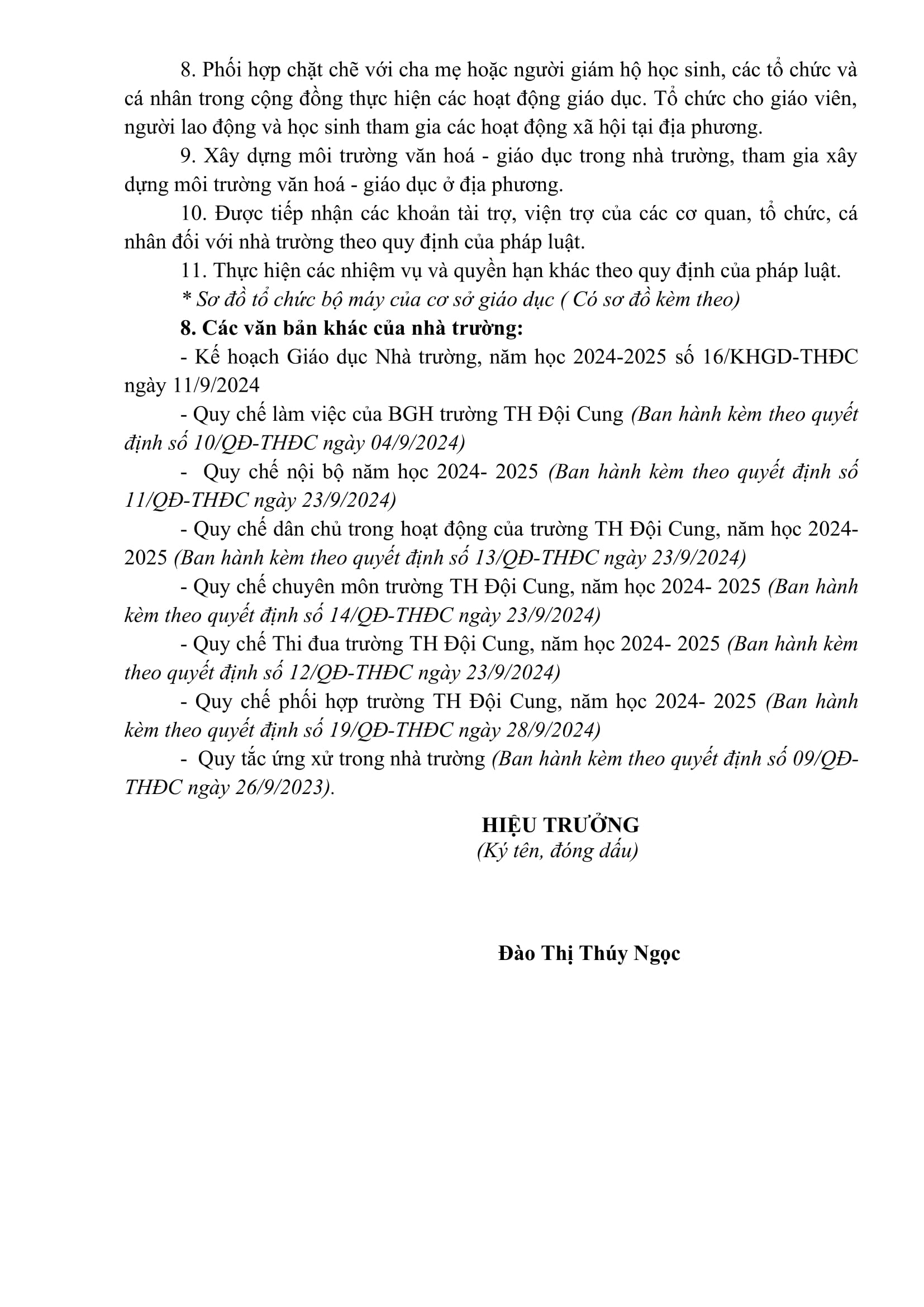 THÔNG TIN CHUNG VỀ NHÀ TRƯỜNG NĂM HỌC 2024 - 2025