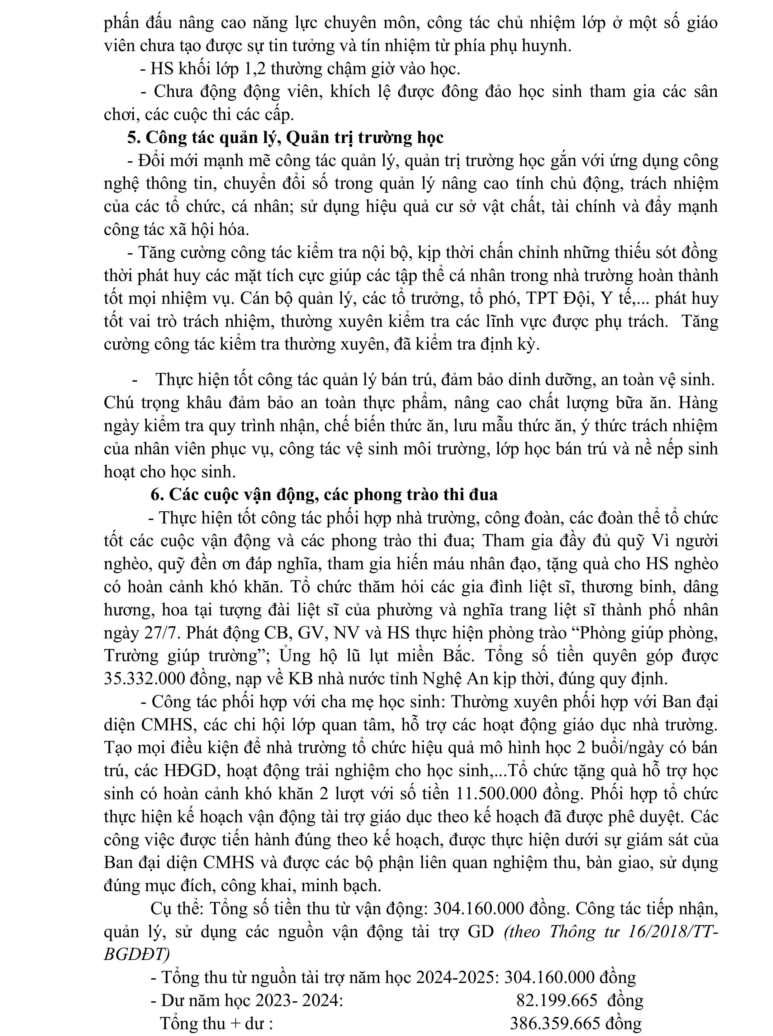 BÁO CÁO THƯỜNG NIÊN NĂM HỌC 2024-2025