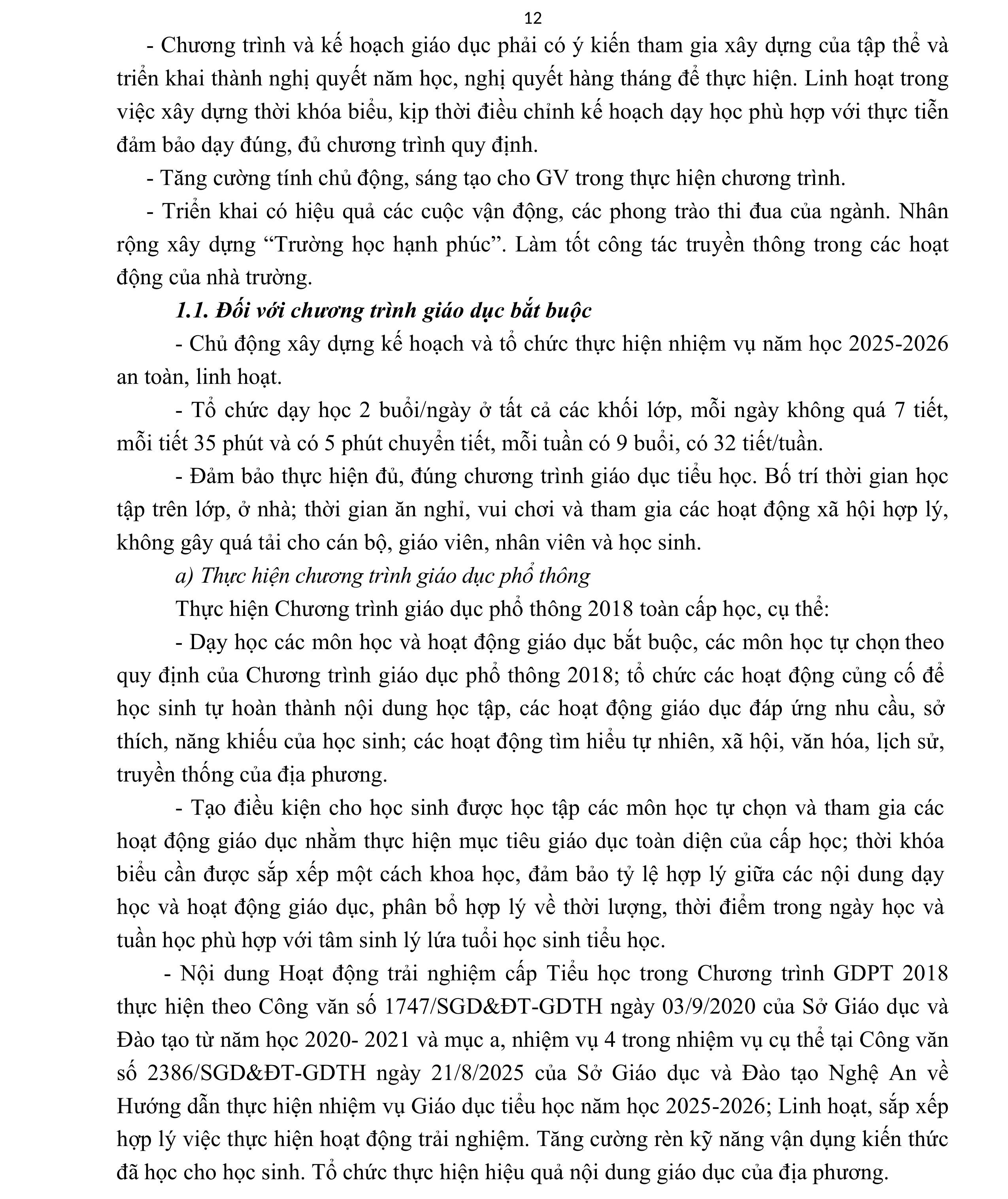 KẾ HOẠCH GIÁO DỤC NHÀ TRƯỜNG NĂM HỌC 2025 - 2026