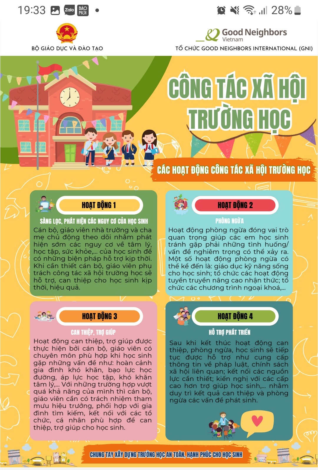 CÔNG TÁC XÃ HỘI HÓA TRONG TRƯỜNG HỌC