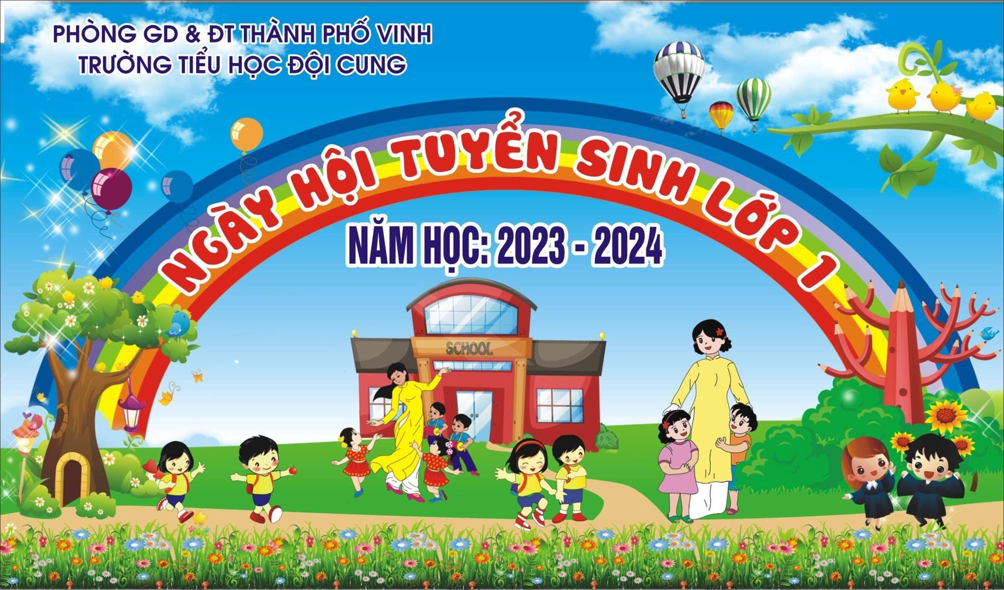 TRƯỜNG TIỂU HỌC ĐỘI CUNG THÔNG BÁO TUYỂN SINH LỚP 1 NĂM HỌC 2023-2024